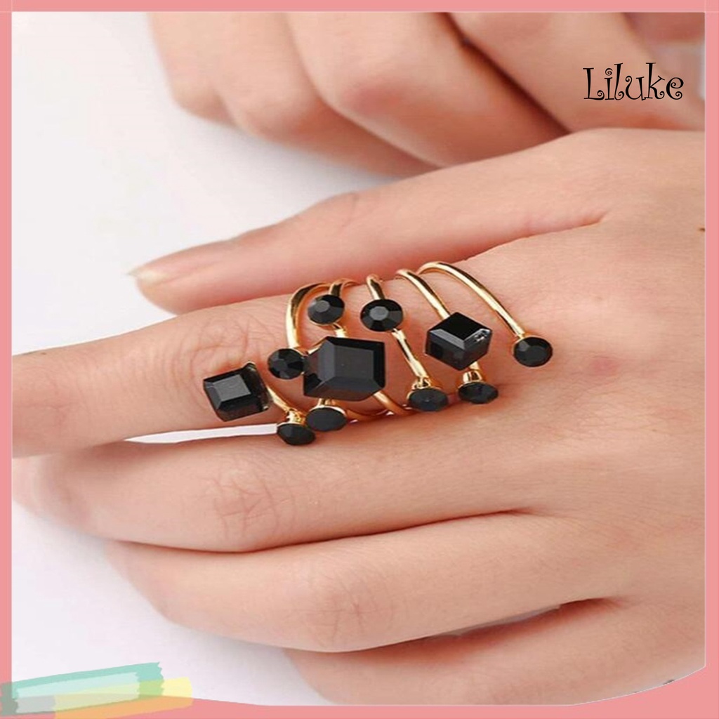 Nhẫn Hợp Kim Đính Ngọc Trai Nhân Tạo Lấp Lánh Có Thể Điều Chỉnh