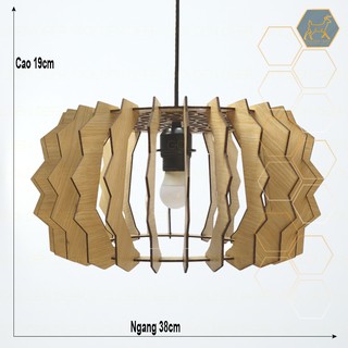 Đèn gỗ trang trí , thả trần, đèn decor hình trống cao cấp LP0431