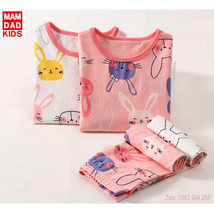 Bộ Đồ Ngủ Cho Bé Gái KIDS MAM & DAD  mẫu mới nhất 2021