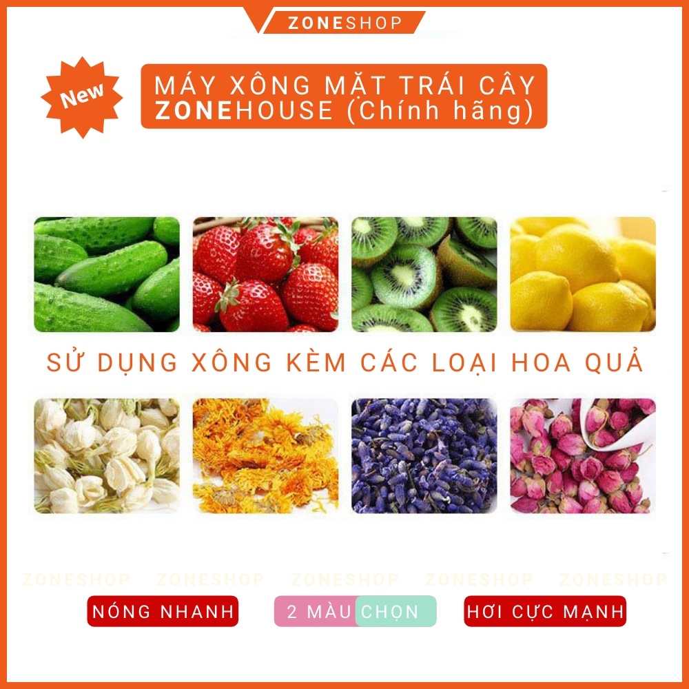 Máy xông mặt hoa quả trái bầu ZONEHOUSE, phun hơi nóng xông tinh dầu xả chanh, xông mũi, máy làm nóng nhanh [ZONESHOP]