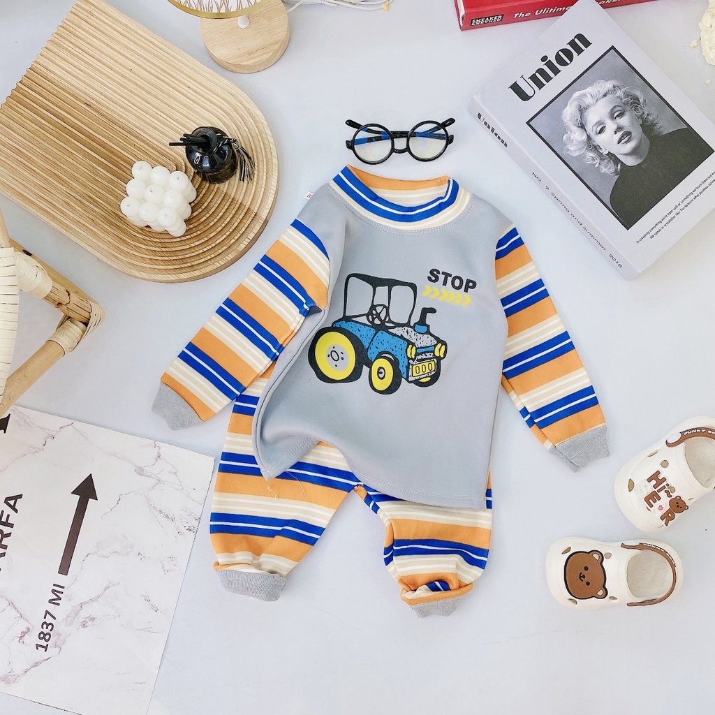 Sale! Quần áo trẻ em Dài Tay thu đông Nỉ Loại ĐẹpBé Trai, Bé Gái, Bộ Dài Tay Thu Đông Cho Bé