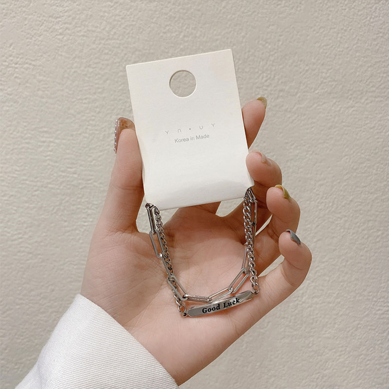 Vòng đeo tay MANYUE mặt khắc chữ cái phong cách Hàn Quốc trẻ trung thời trang