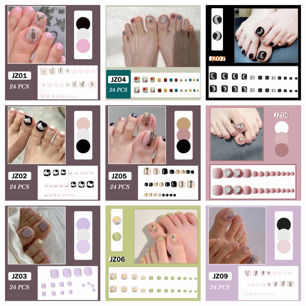 Bộ 24 Móng Tay Giả Thời Trang Cho Nữ
