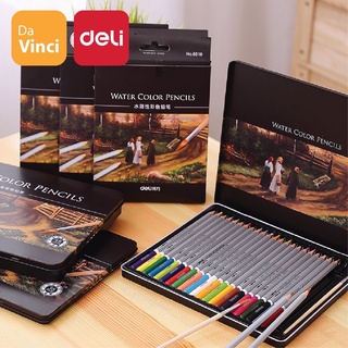 [ DaVinci ] Bút chì màu nước cao cấp Deli - Có kèm cọ  - Bộ 24 màu
