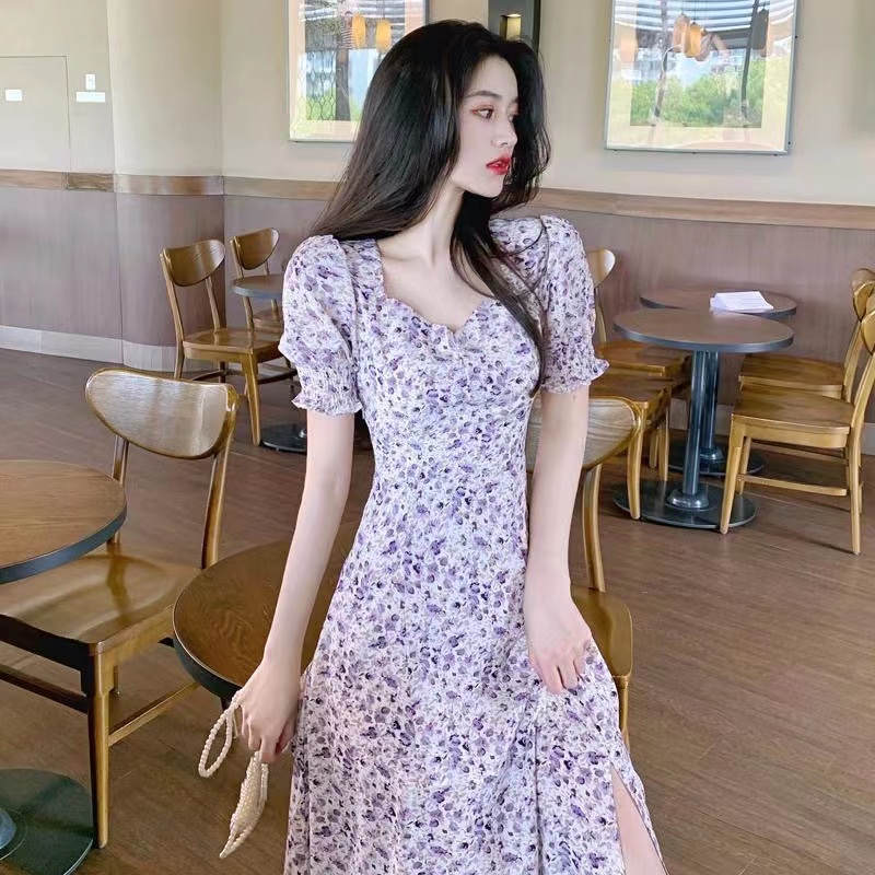 đầm bigsize nữ đầm tay phồng váy đi biển đầm midi đầm nữ váy hoa nhí vintage váy tiểu thư sang chảnh đầm đi tiệc đầm cổ vuông váy cổ v đầm khoét eo váy xẻ tà váy đi chơi