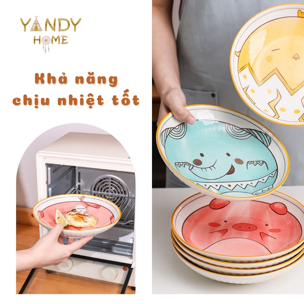 Bộ Bát Đĩa Sứ YANDY HOME BB02 Ngộ Nghĩnh Cute Chén Dĩa Decor Bằng Gốm Sứ Men Đẹp