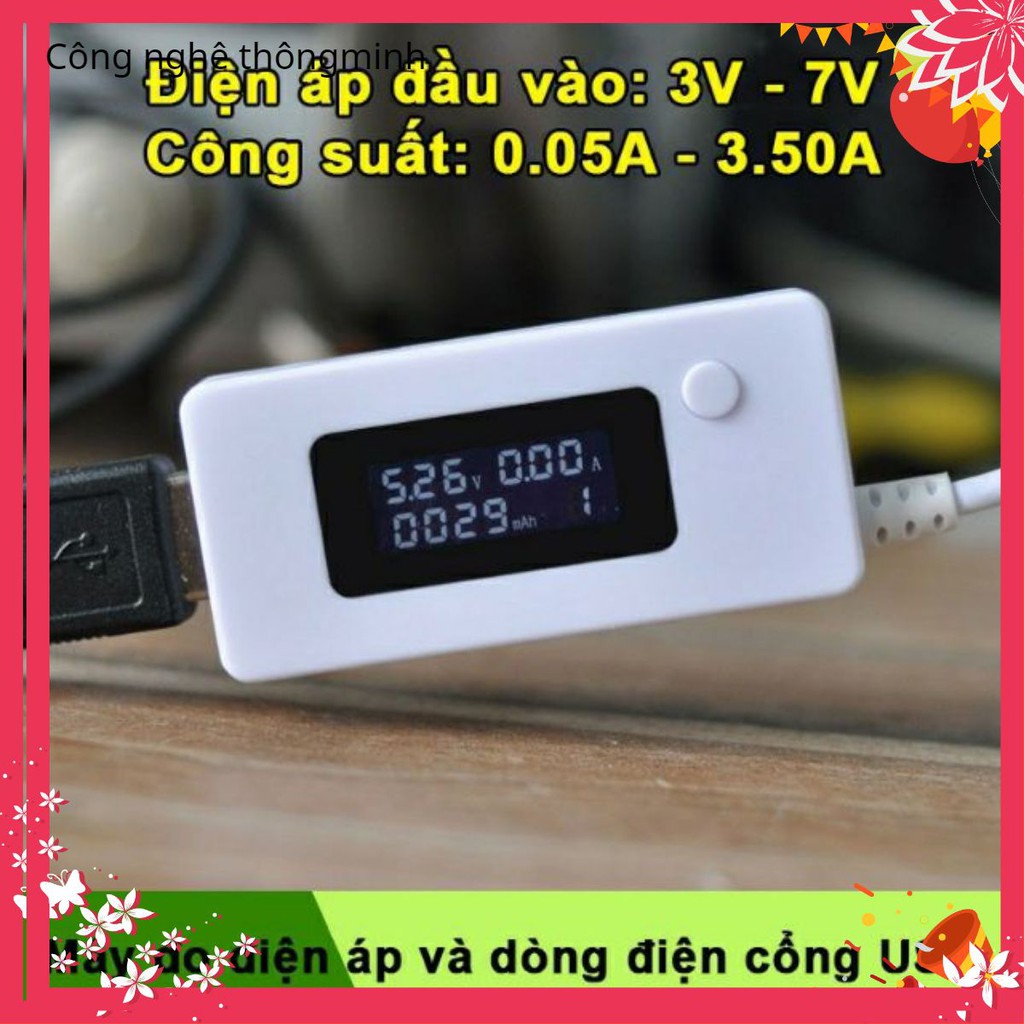 Máy đo dòng điện và điện áp cổng USB KCX-017 (Test điện thoại, cốc sạc và pin sạc dự phòng...)