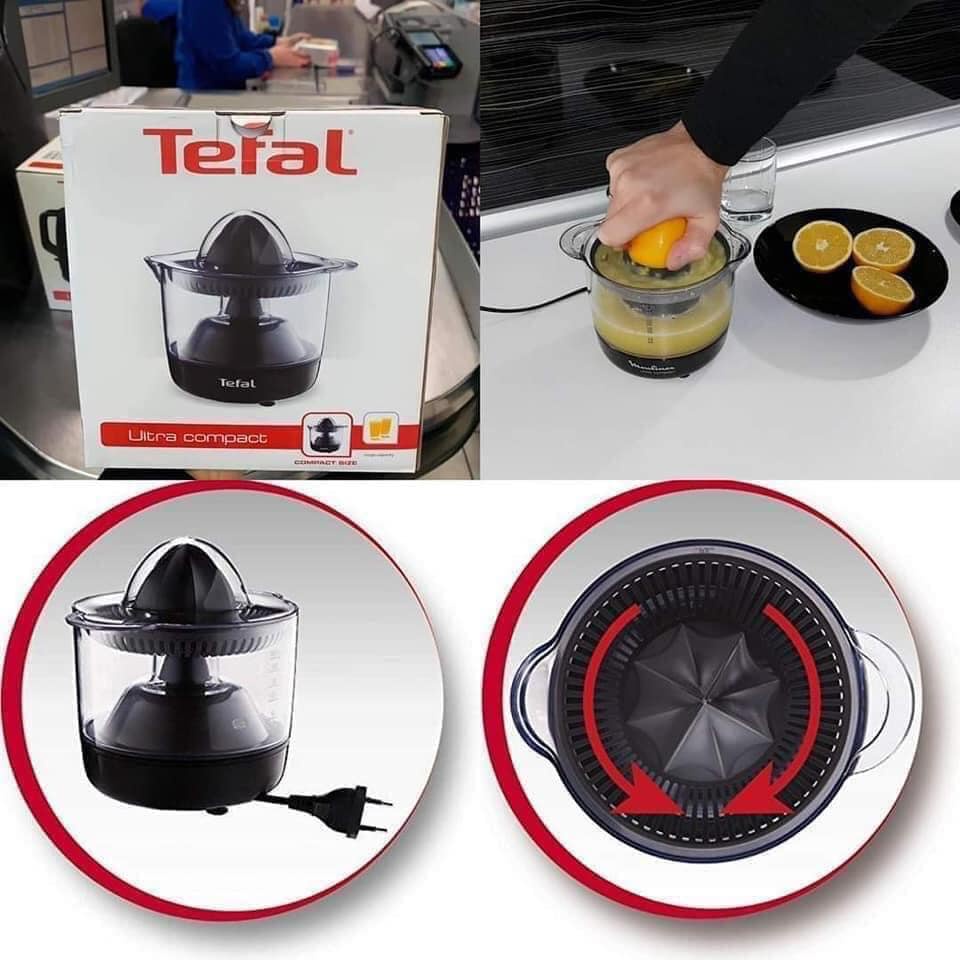 Máy vắt cam Tefal hàng chính hãng mua tại Pháp xoay hai chiều, sử dụng chỉ với một thao tác nhấn