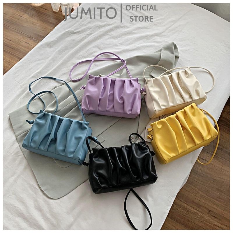 Túi xách nữ đeo chéo cầm tay rút dây da dúm Quảng Châu JUMITO SA1817