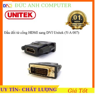 ĐẦU ĐỔI HDMI to DVI 24+1 UNITEK Y-A007 Chính Hãng Phân Phối - Bảo Hành 12 Tháng- 1 Đổi 1