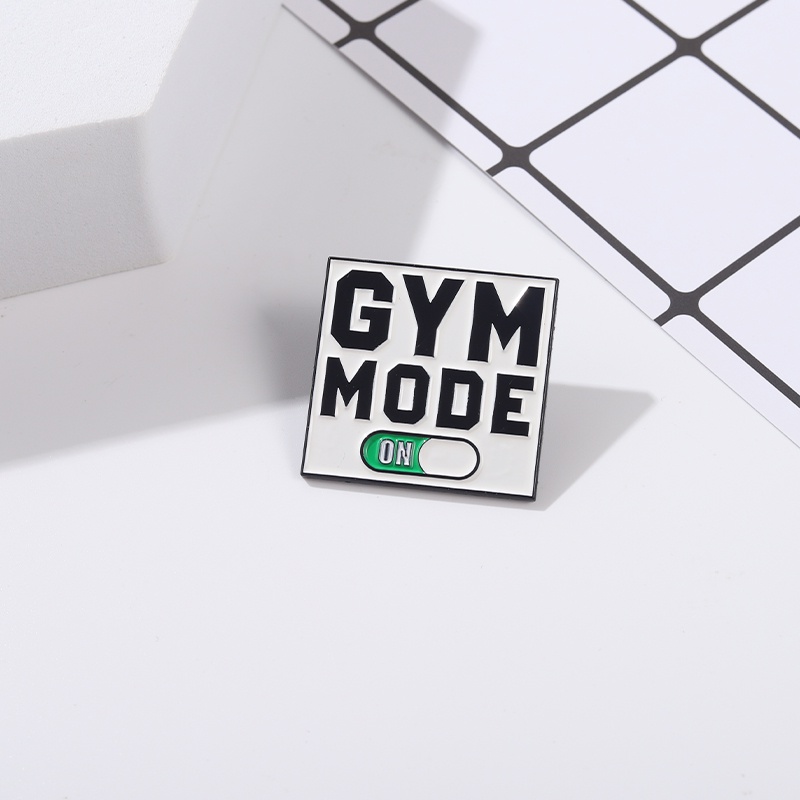 Ghim cài áo QIHE JEWELRY hình chữ Gym Mode độc đáo thiết kế thời trang cá tính cho nữ