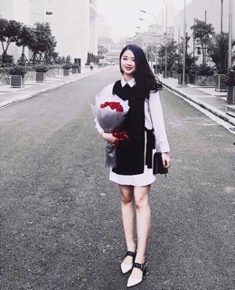 Váy sơ mi kèm yếm ( có ảnh lên dáng)