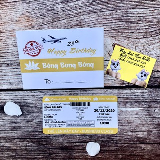 Thiệp sinh nhật_ vé máy bay hanmade