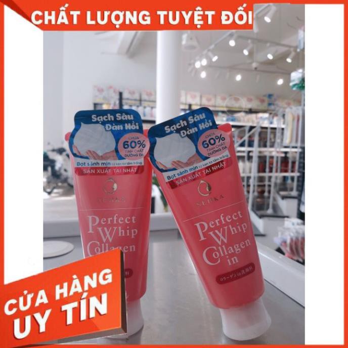 Sửa rửa mặt Senka CHÍNH HÃNG  Sữa rửa mặt Perfect Whip Collagen In giúp mờ nếp nhăn, da săn chắc, chống lão hoá