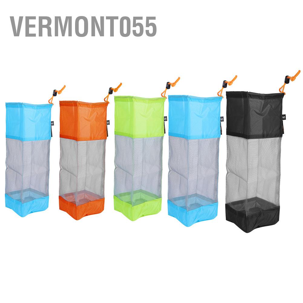 Vermont055 Portable Storage Foldable Washing Clothes Laundry Basket Bag Mesh Net Drawstring