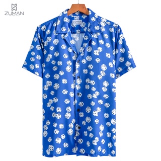 Áo sơ mi nam họa tiết tay ngắn Sock Deer Dice Shirt ASM217 ZUMAN form suông, chất lụa chéo cao cấp, thoáng mát