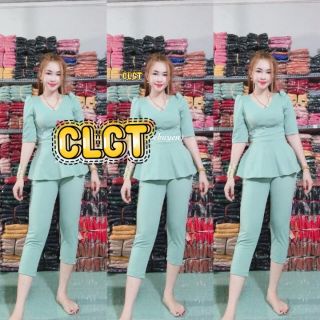 Đồ bộ thun cát hàn quần dài 2 size 40 đến 65kg