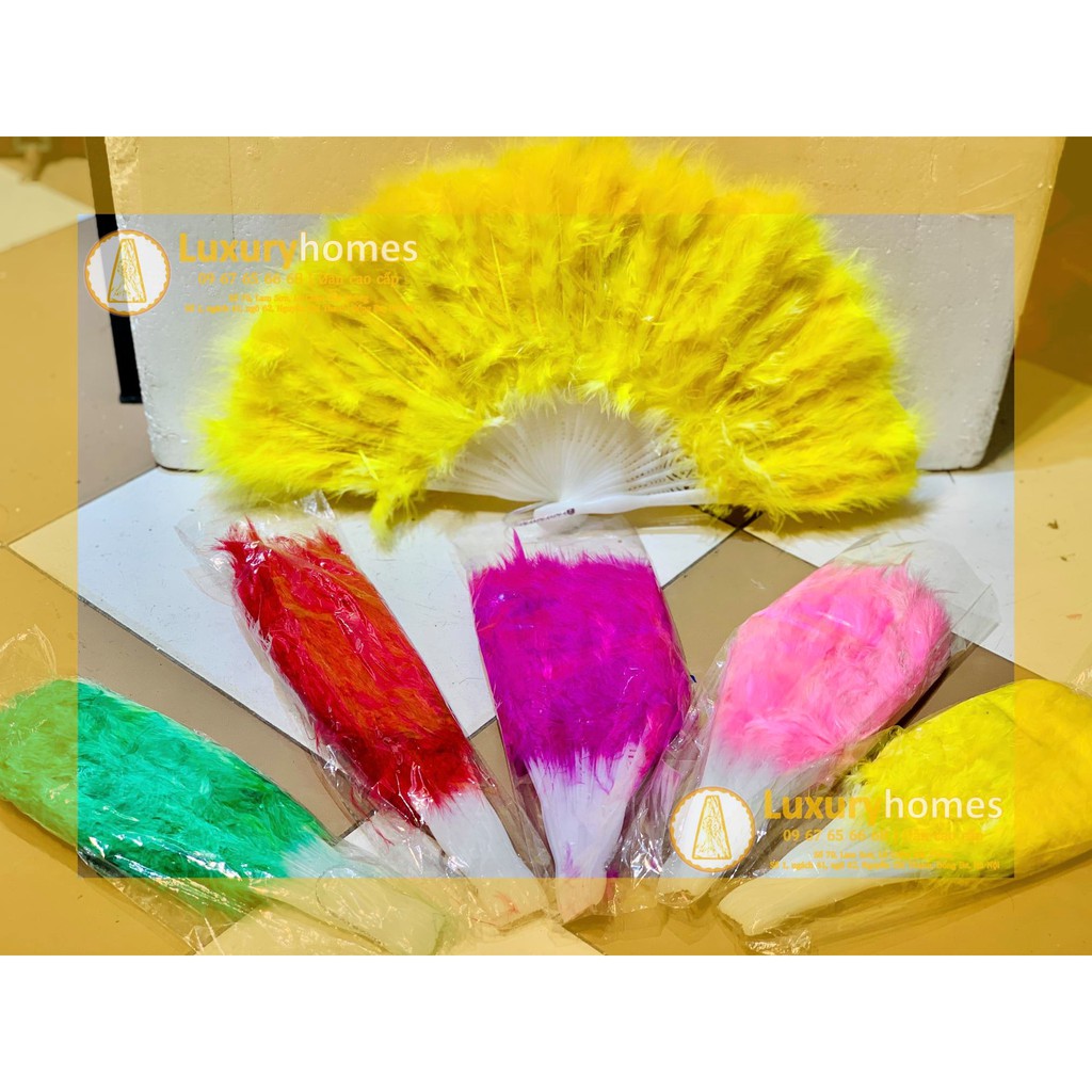 Quạt lông vũ loại nhỡ múa cổ trang, Quạt lông vũ trang trí oản tài lộc, LuxuryHomes | BigBuy360 - bigbuy360.vn