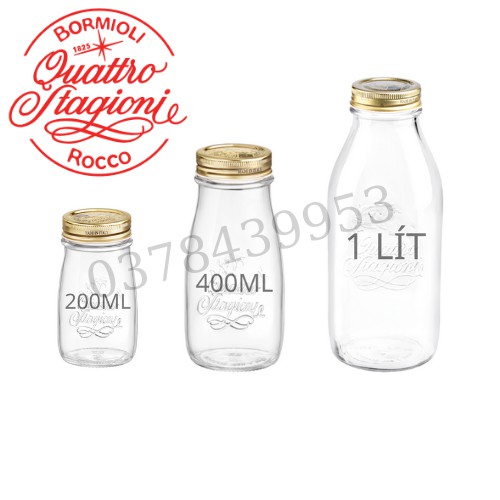 [THỦY TINH ITALY ] Chai thủy tinh nắp thiếc vặn kín hơi nhập khẩu Ý Brand Quattro Stagioni | BigBuy360 - bigbuy360.vn