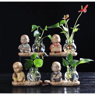 Bộ 4 tượng không an lạc kèm bình hoa