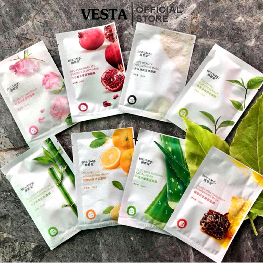 Mặt nạ giấy trái cây dưỡng da rainbow Bisutang mask cấp ẩm trắng da | BigBuy360 - bigbuy360.vn