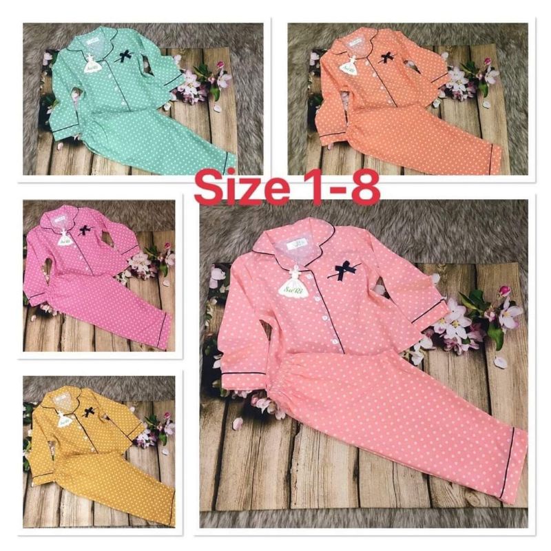 Bộ pijama tay dài quần dài vải lụa cao cấp cho bé gái (size nhí)