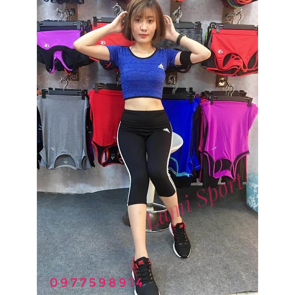 Mua Set đồ Tập Gym Yoga Zumba Aerobic Quần Lửng Ao Croptop Nữ Adidas Chinh Hang Shopee Việt Nam