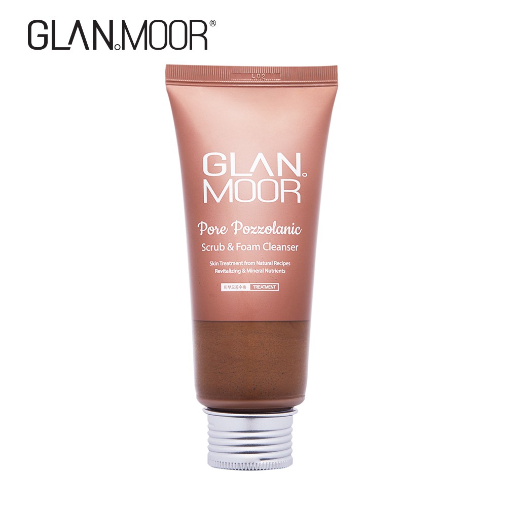 Sữa rửa mặt Glan.Moor sạch sâu và tẩy tế bào chết Glan.Moor Pore Pozzolanic Scrub&Foam