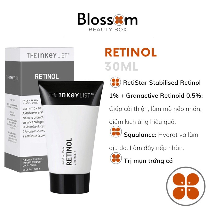 Bộ chăm sóc da The inkey list | Serum Niacinamide, Hyaluronic, retinol, vitamin C, caffeine