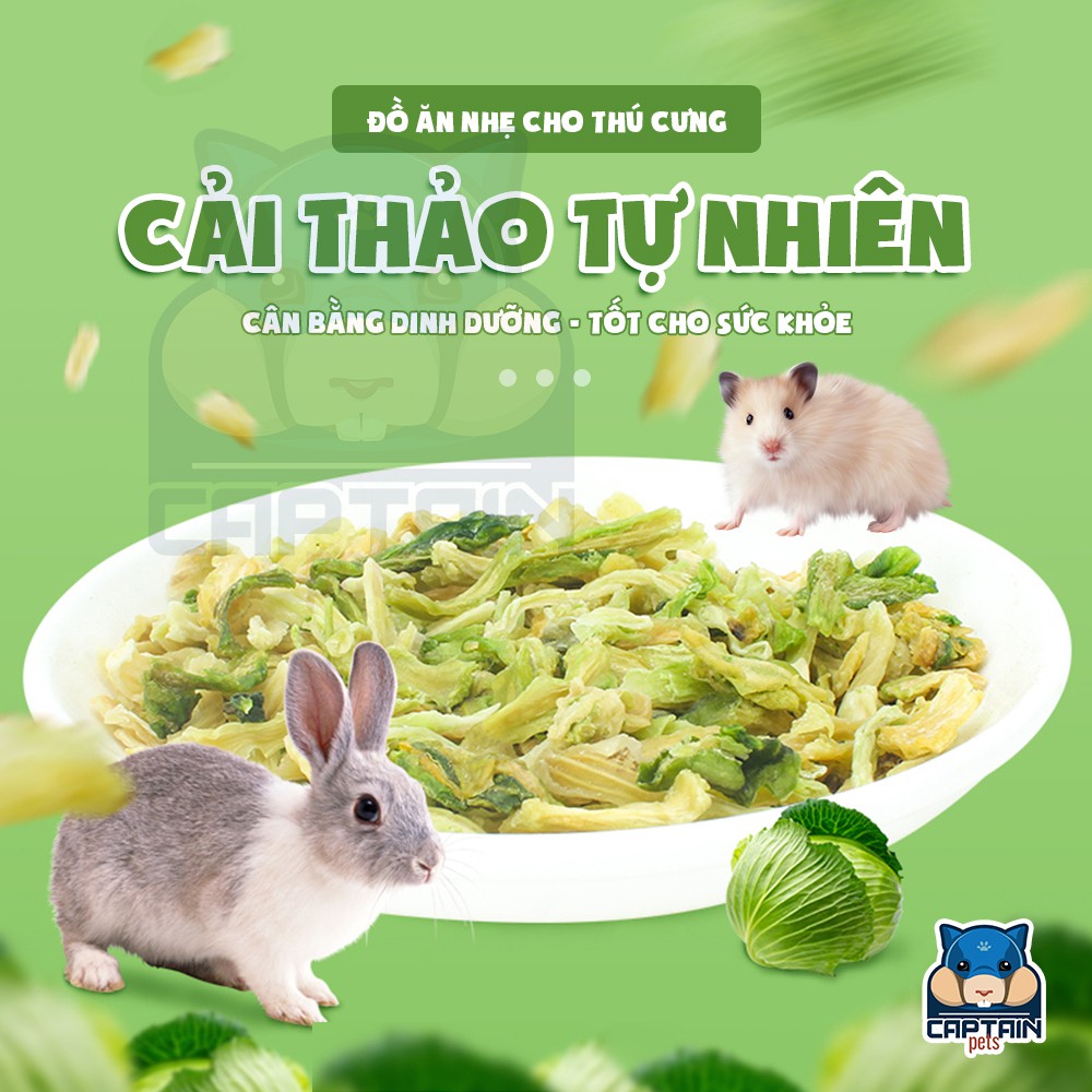Cải thảo sấy dẻo cho thú gặm nhấm