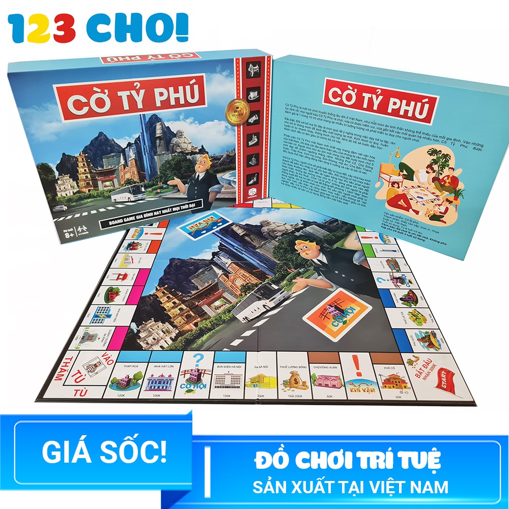 Đồ chơi Cờ Tỉ Phú Monopoly phiên bản Việt hóa 2 - 6 người chơi [GIÁ RẺ - HẤP DẪN - CẢ GIA ĐÌNH CÙNG CHƠI]