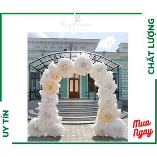 Hoa Mẫu Đơn Size 40cm Giấy Nhún Ý Trang Trí Tiệc Cưới