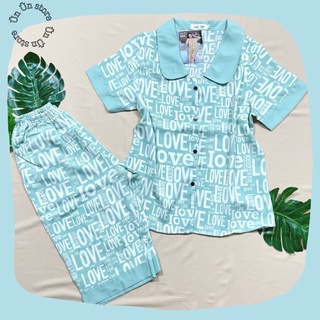 Bộ đồ ngủ pijama lụa quần lửng chất liệu Mango cao cấp