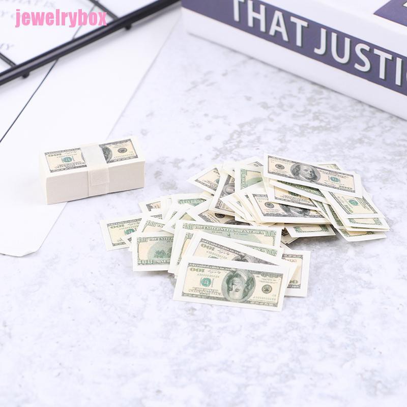 Bộ 100 Tờ Tiền Giả Mini Tỉ Lệ 1: 12 Trang Trí Nhà Búp Bê