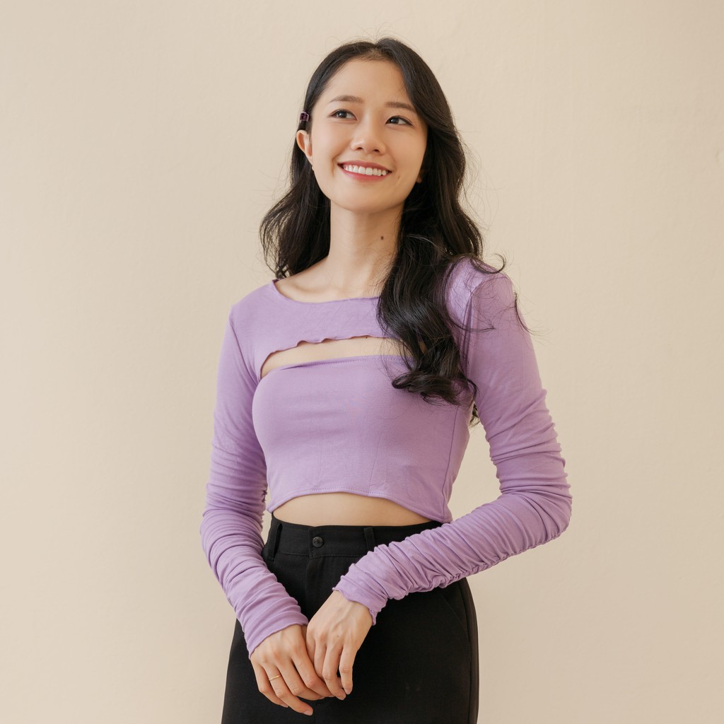 [Mã FASHIONMALLT4 giảm 15% đơn 150k] Áo Croptop Nữ TJU - Trà Long