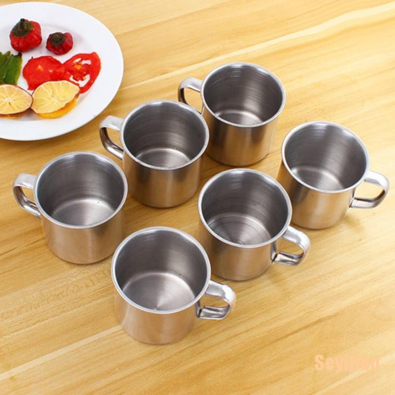 Set 1/3/6 cốc uống nước bằng thép không gỉ tiện dụng khi đi cắm trại