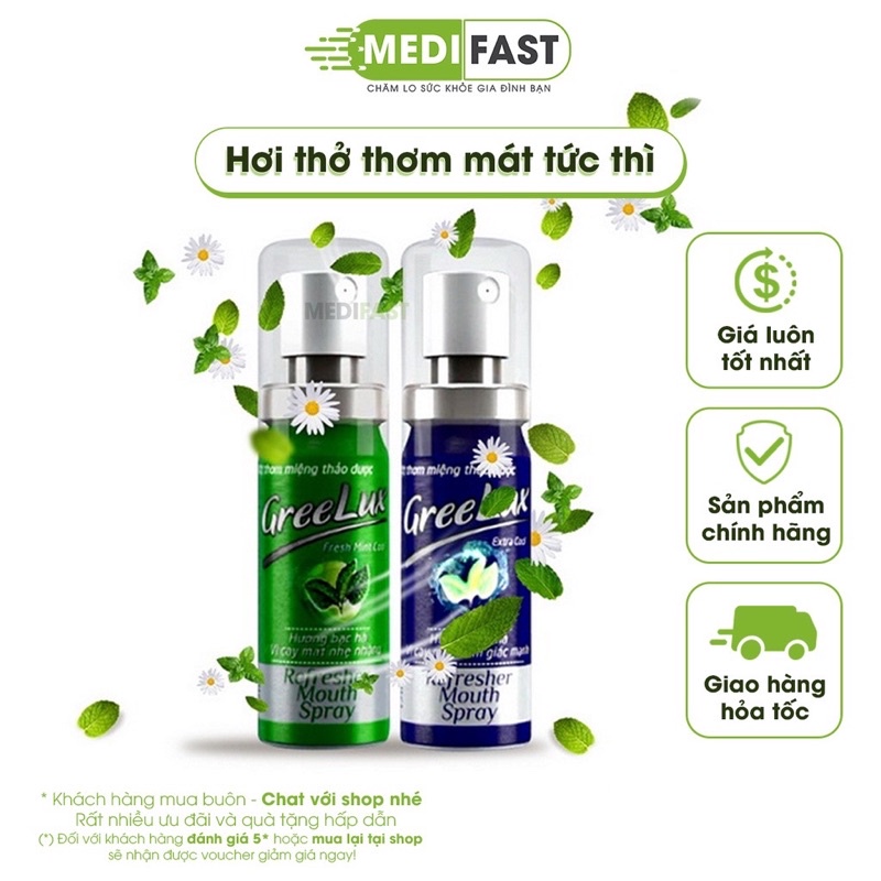 Xịt thơm miệng sạch khuẩn greenlux