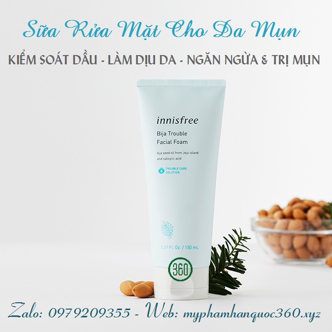 [New 2019] Sữa Rửa Mặt Innisfr Bija Trouble Facial Foam