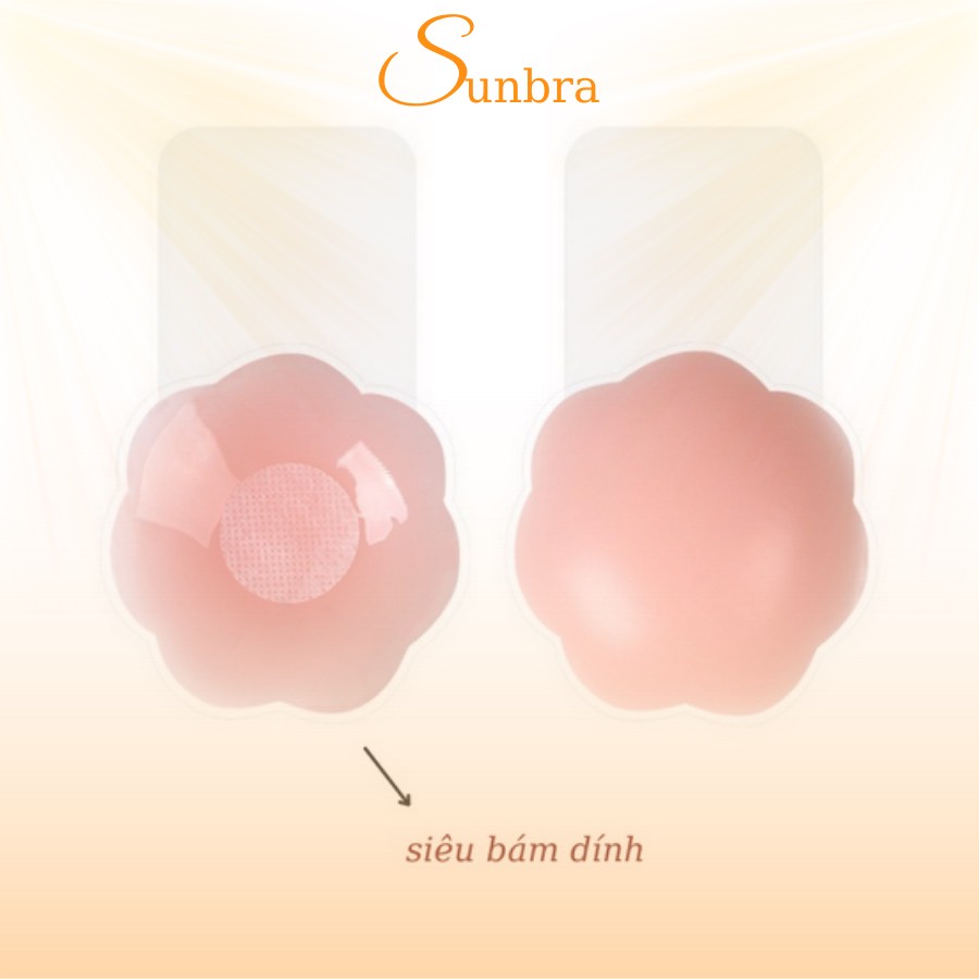 Miếng dán ngực silicon kéo trong suốt nâng ngực siêu bám dính SUNBRA 2002