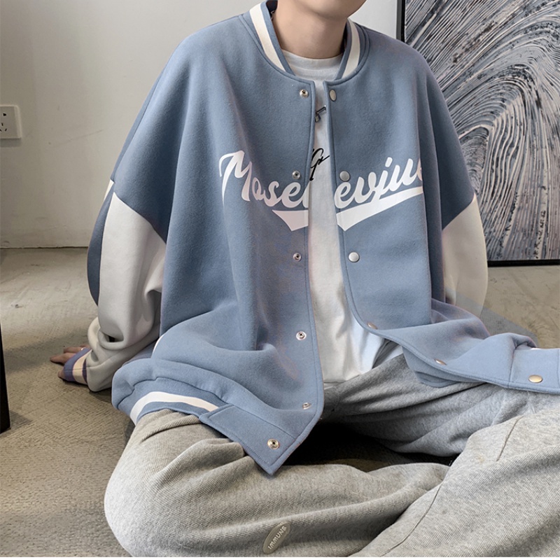 Áo khoác bóng chày dáng rộng thời trang thu đông