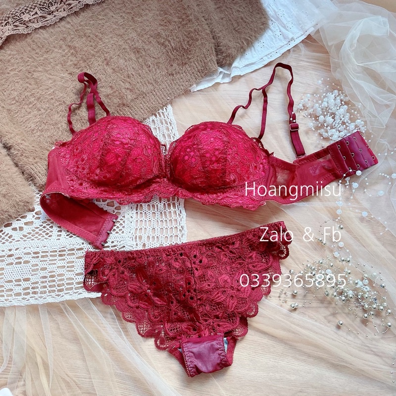 Bộ đồ lót nữ ren cao cấp CharmAiry Áo ngực không gọng quả ngang đệm nâng ngực bàn tay hoa nổi | BigBuy360 - bigbuy360.vn