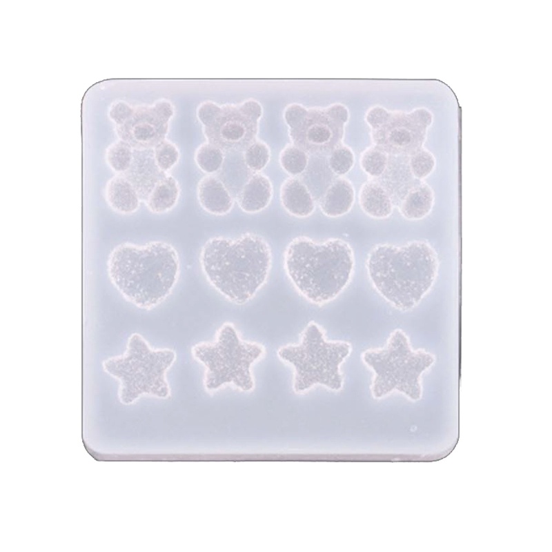 ✿ Khuôn Silicon Làm Kẹp Tóc Hình Hoạt Hình / Gấu / Ngôi Sao / Trái Tim Độc Đáo DIY