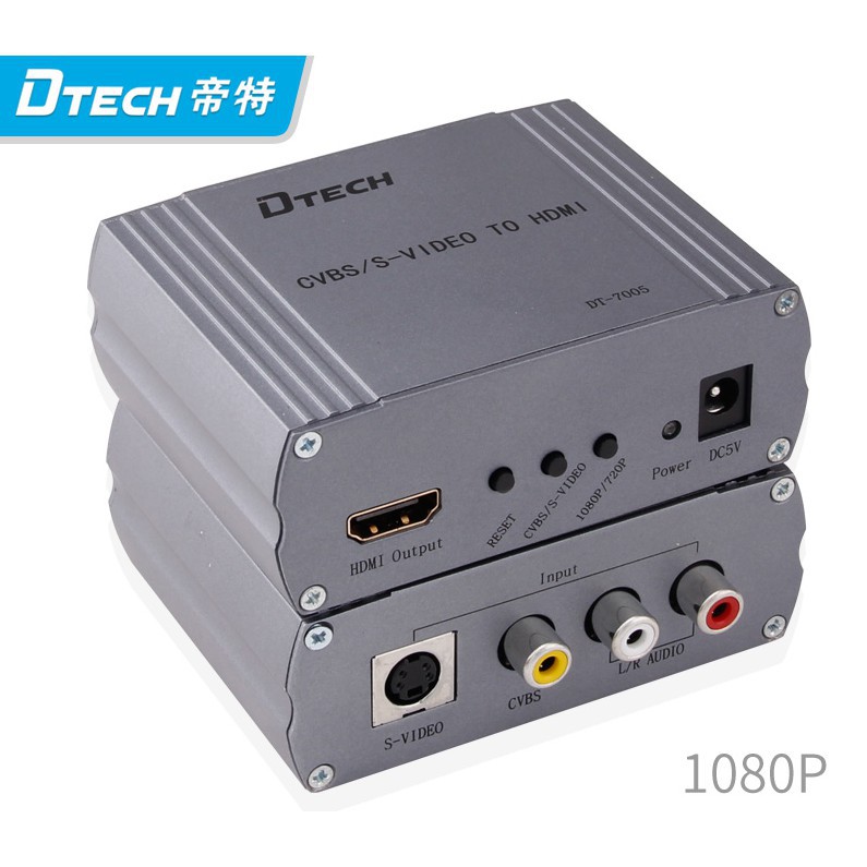 MULTI AV -&gt; HDMI DTECH (DT 7005) , BỘ CHUYỂN ĐỔI TỪ AV SANG HDMI DTECH