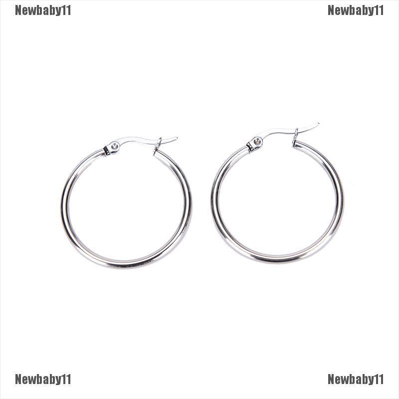 Vòng Tròn Bằng Thép Không Gỉ Mạ Bạc Bóng Mỏng 2mm Thời Trang