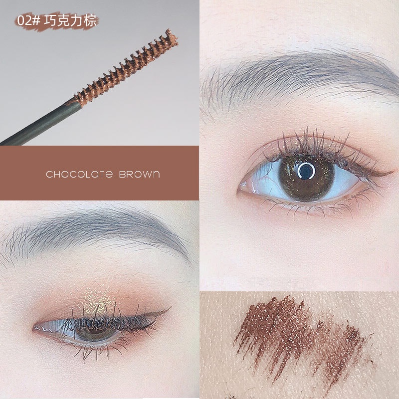 Chuốt mi Maxfine chuốt dài tơi siêu mảnh tự nhiên màu socola nâu mascara không thấm MF1