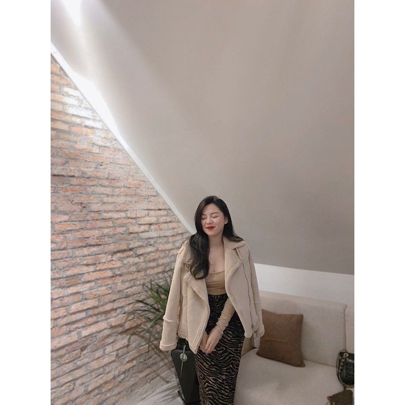 [sale sốc] Áo da lộn lót lông cừu sang chảnh | BigBuy360 - bigbuy360.vn