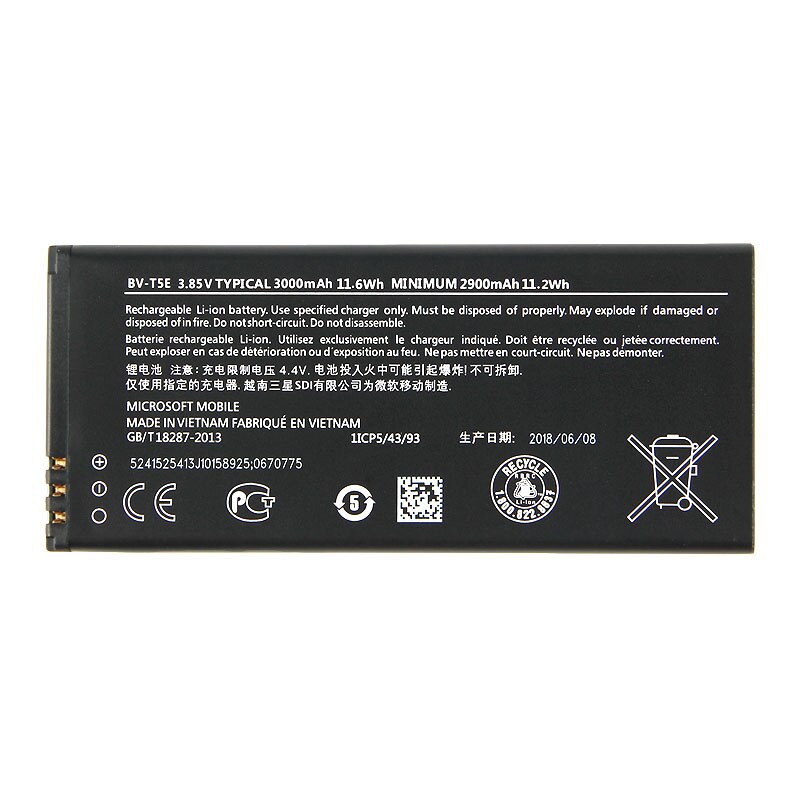 Pin Microsoft Lumia 950 Made in Việt Nam 3000mAh - Model: BV-T5E