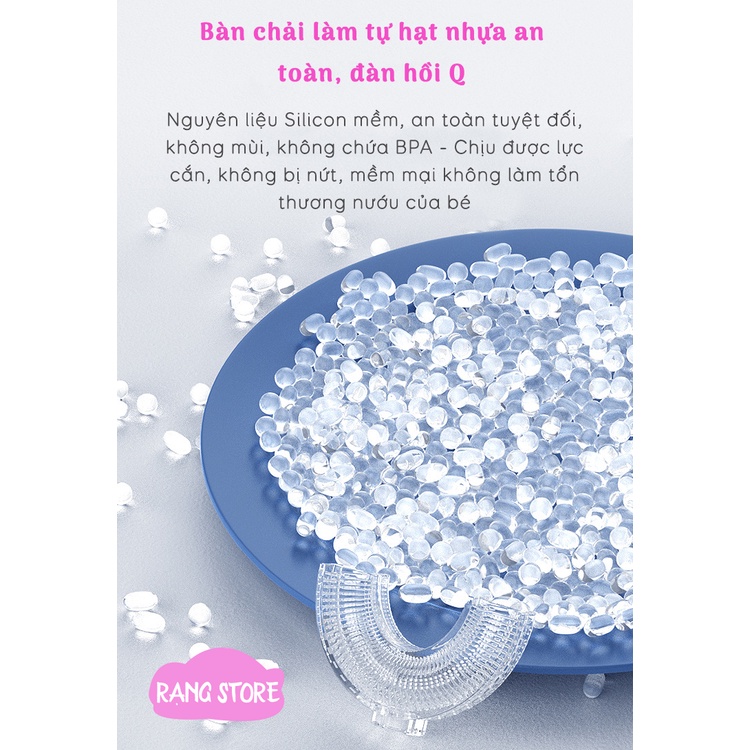 Bàn chải đánh răng chữ U cao cấp cho bé chất liệu Silicon mềm mại, an toàn cho bé từ 2 tuổi