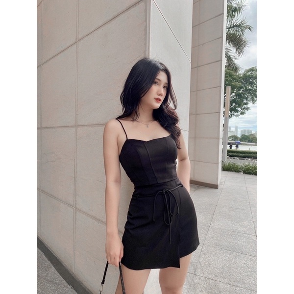 Áo hai dây croptop dáng ôm corset Annam Design