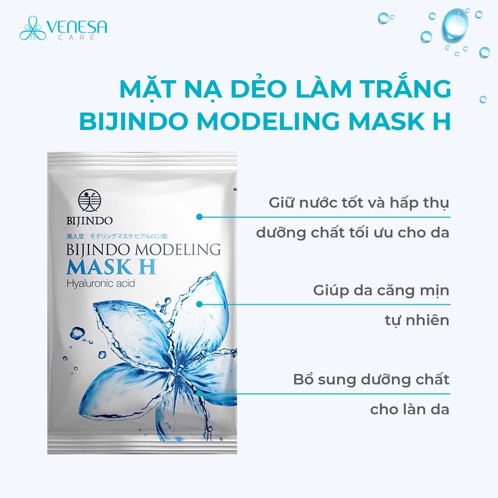 Mặt nạ dẻo làm trắng BIJINDO Modeling Mask H (Hyaluronic Acid), tăng cường oxy dưỡng ẩm, làm mịn da 40g